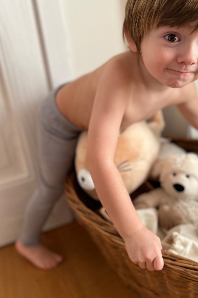 Leggings bambini e bambine in cotone e fibre naturali