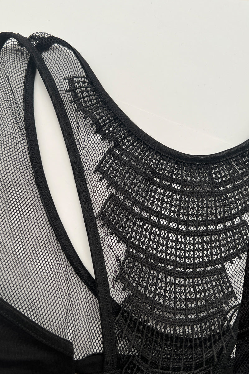 Mini-dress da donna 119 in Viscosa e Elastan - Dettaglio sulla schiena e rete leggera
