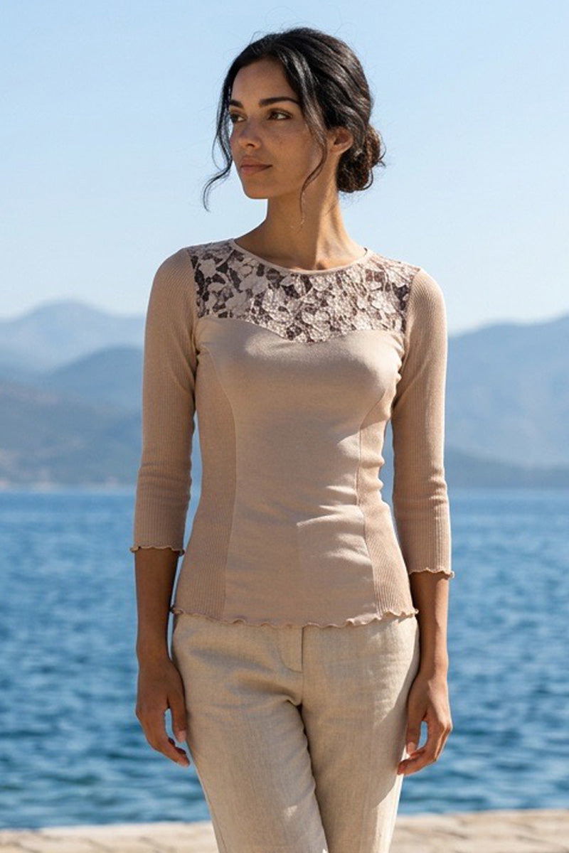 Maglia da donna 121 in Cotone - Manica 3/4 Anallergico, antibatterico e igroscopico