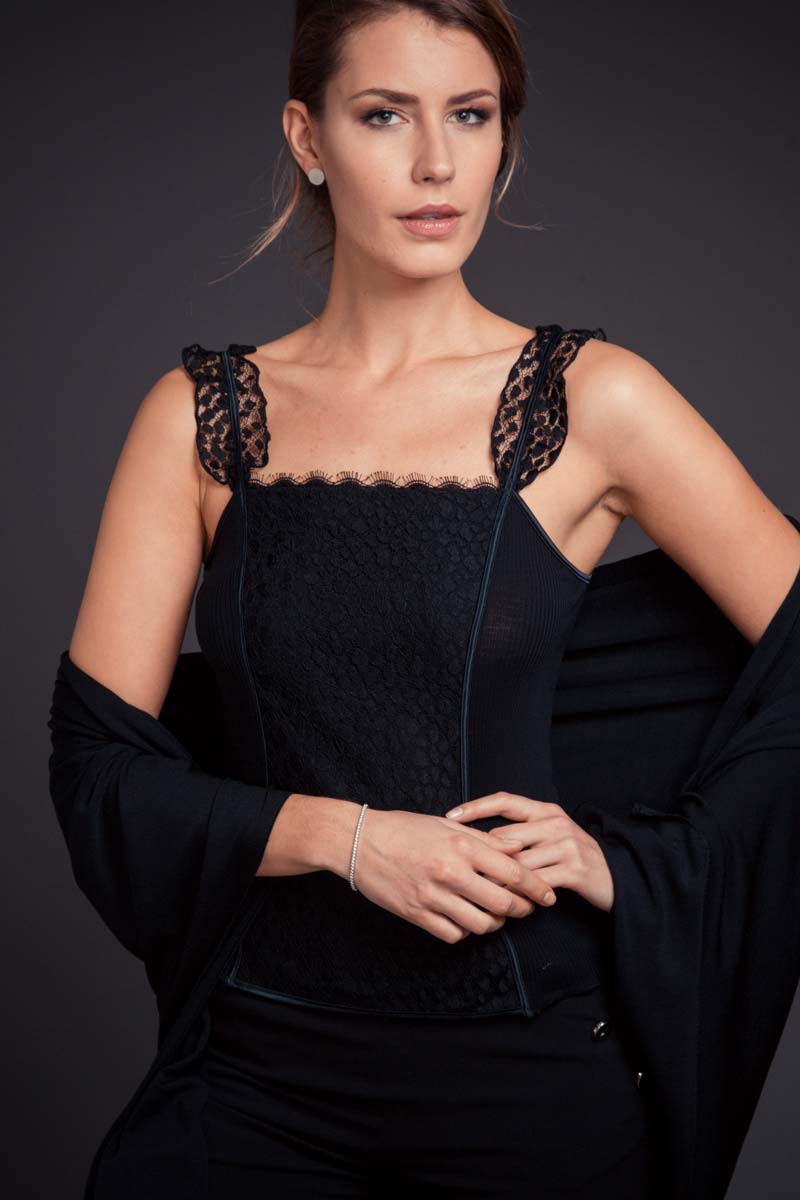 695 01 Corset Top - Wool Silk