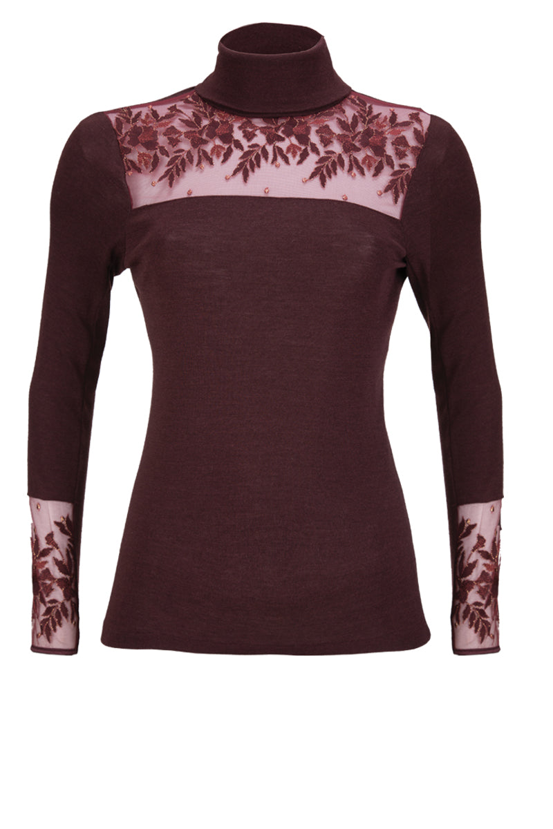 209 04 Under-jacket- Tubolar Wool Silk and embroidered tulle with zebra effect