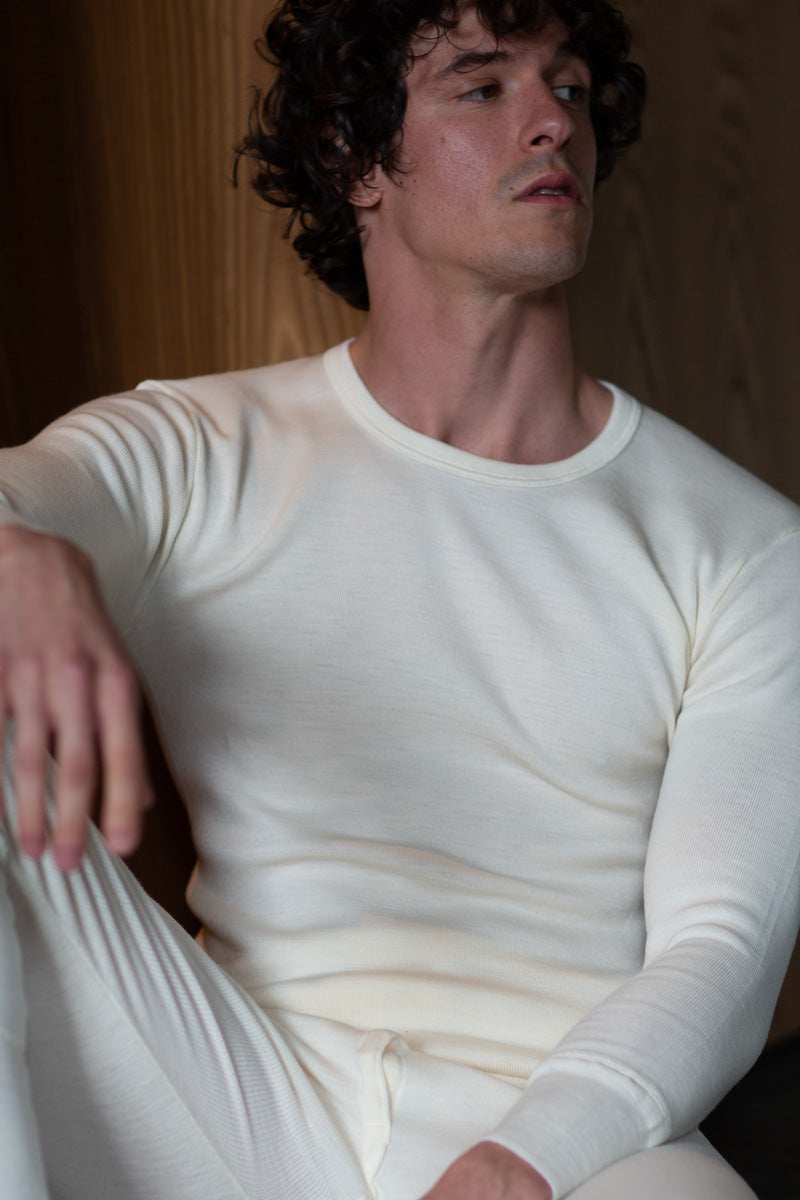 Maglia intima a manica lunga da uomo 2446 in lana polipropilenica - Resistente, leggero e caldo