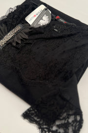 Maglia da donna 289 in lana seta - Manica lunga barchetta e finissimo pizzo Dentelle di Calais