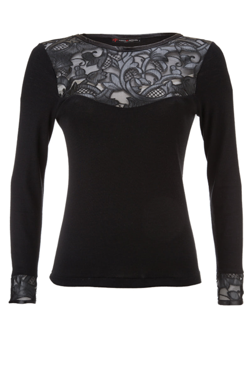 678 04 Three-quarter Sleeve -Wool Silk and Lace