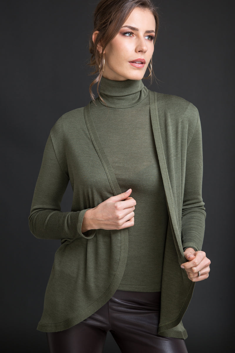 Women's Cardigan 282 in Wool and Silk - Soft and Warm