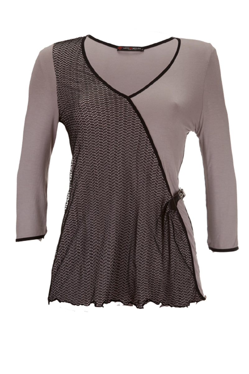 Maglia da donna 426 in viscosa - Manica 3/4 e dettaglio a cinturino