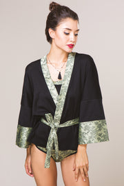 Kimono da donna 503 in raso - Kimono in cotone filoscozia e raso