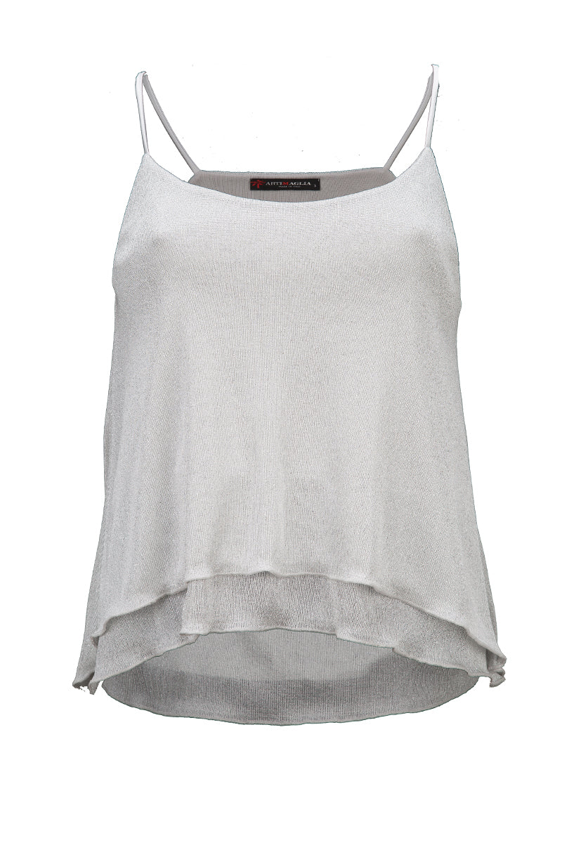 Canotta donna 511 in cotone - Spallina e doppiattura in tessuto lurex