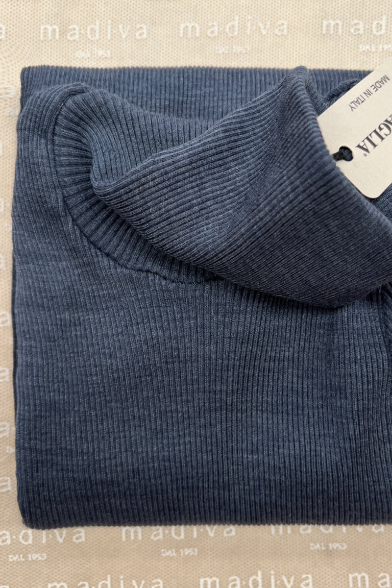 550 04 Sleeveless -Ribbed Tubolar Wool Silk 