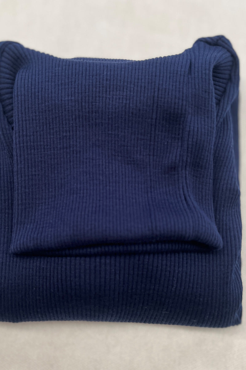 Amelie Long-sleeved Turtleneck -Ribbed Tubolar Wool Silk