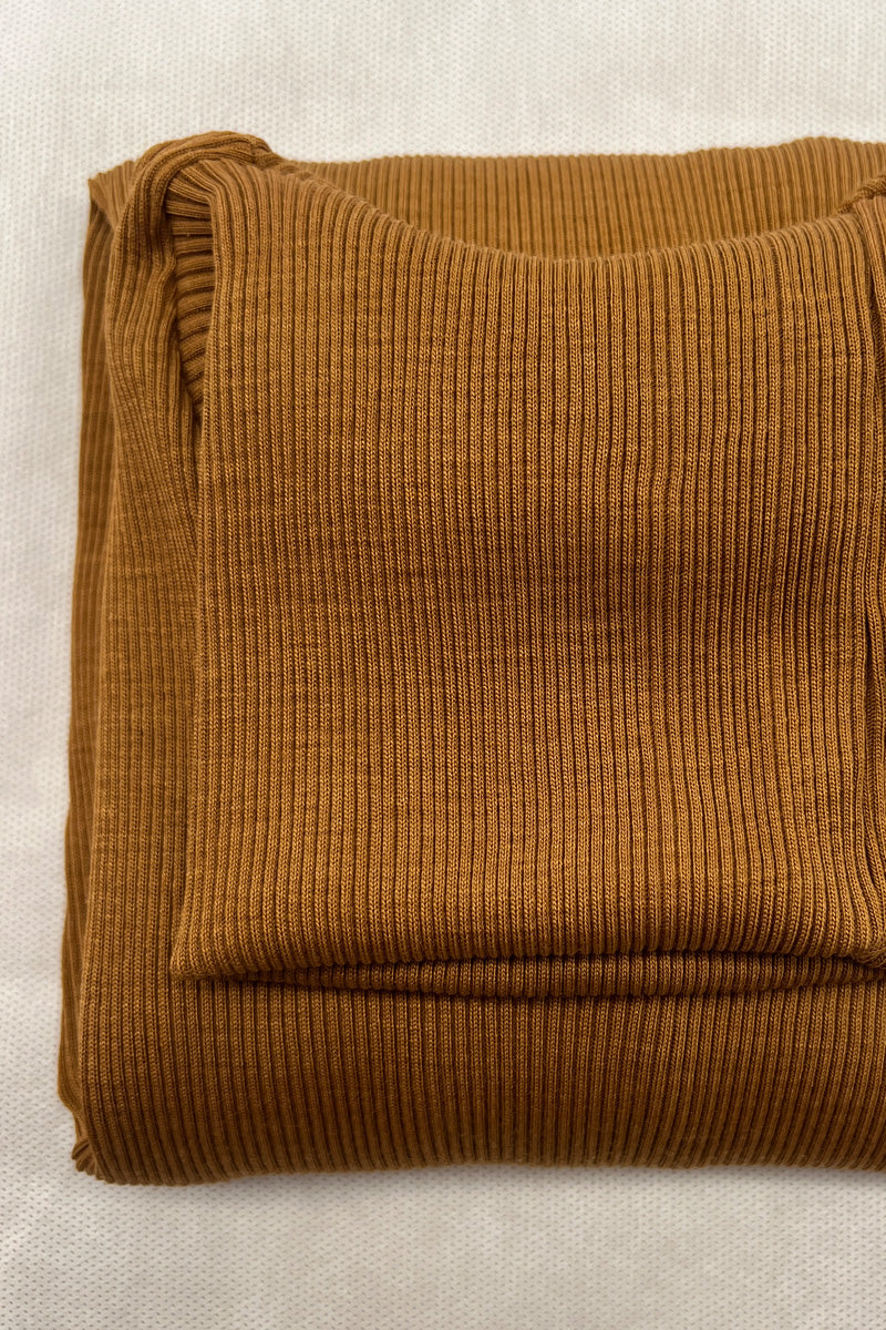 Amelie Long-sleeved Turtleneck -Ribbed Tubolar Wool Silk