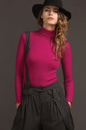 Maglia dolcevita da donna 549 in lana seta- Morbida e calda, ideale anche per pelli sensibili ESCLUSIVA ONLINE