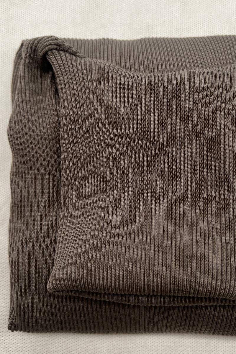 Amelie Long-sleeved Turtleneck -Ribbed Tubolar Wool Silk
