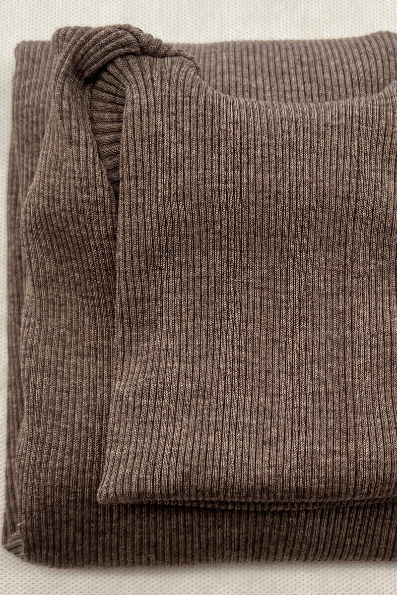 Amelie Long-sleeved Turtleneck -Ribbed Tubolar Wool Silk