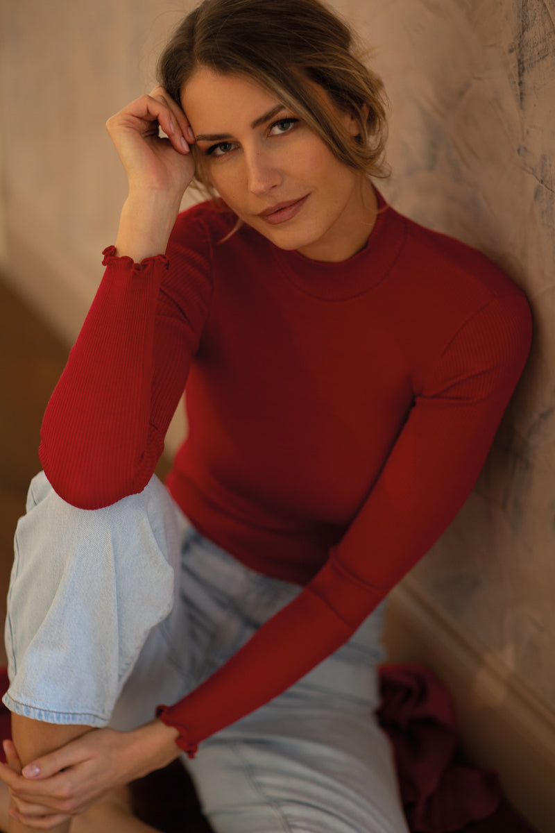 Maglia lupetto da donna 550 04 in lana merino e seta NEW- Lupetto Costina Elegante e raffinato