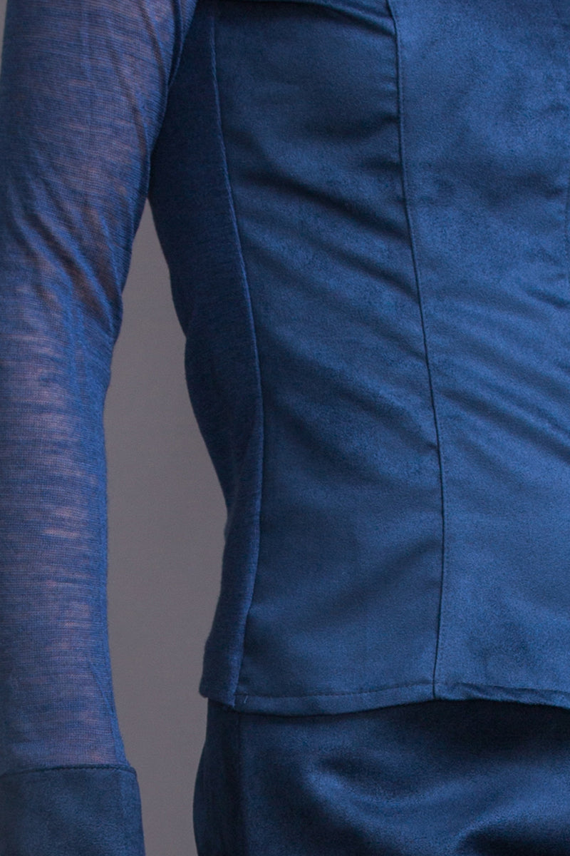 226 04 Long-sleeved Roundneck - Wool Silk & Leather