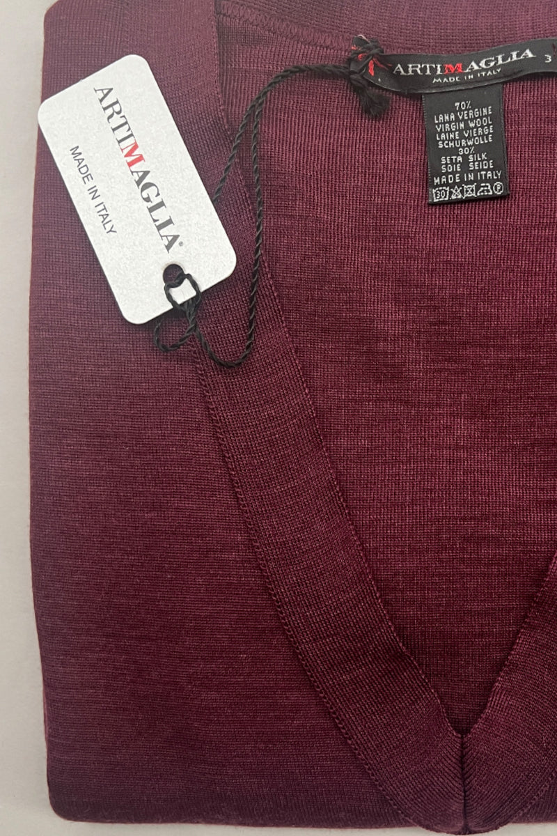 692 04 Long-sleeved V-neck - Wool Silk