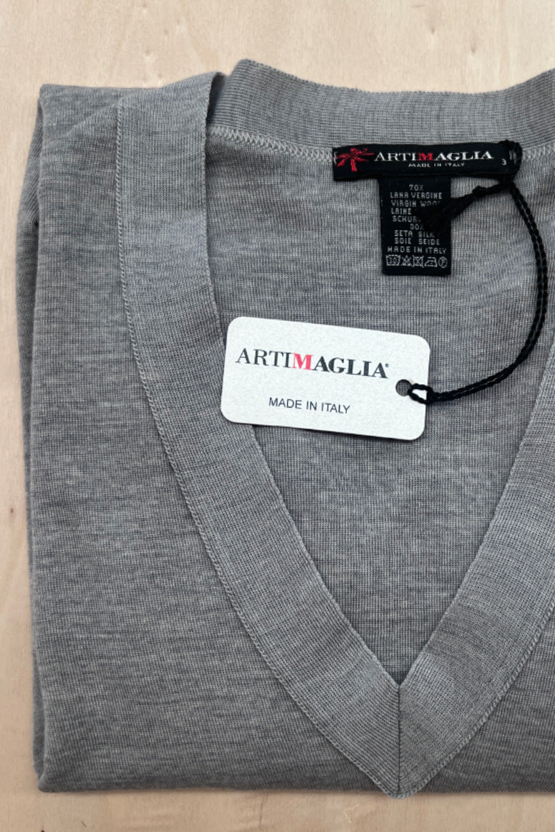 692 04 Long-sleeved V-neck - Wool Silk