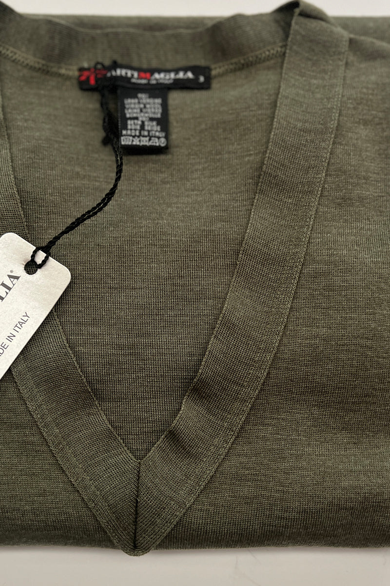 692 04 Long-sleeved V-neck - Wool Silk