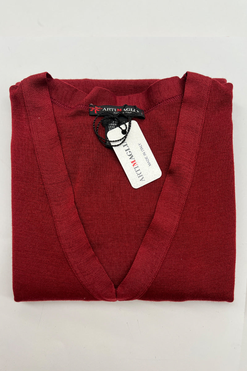 692 04 Long-sleeved V-neck - Wool Silk