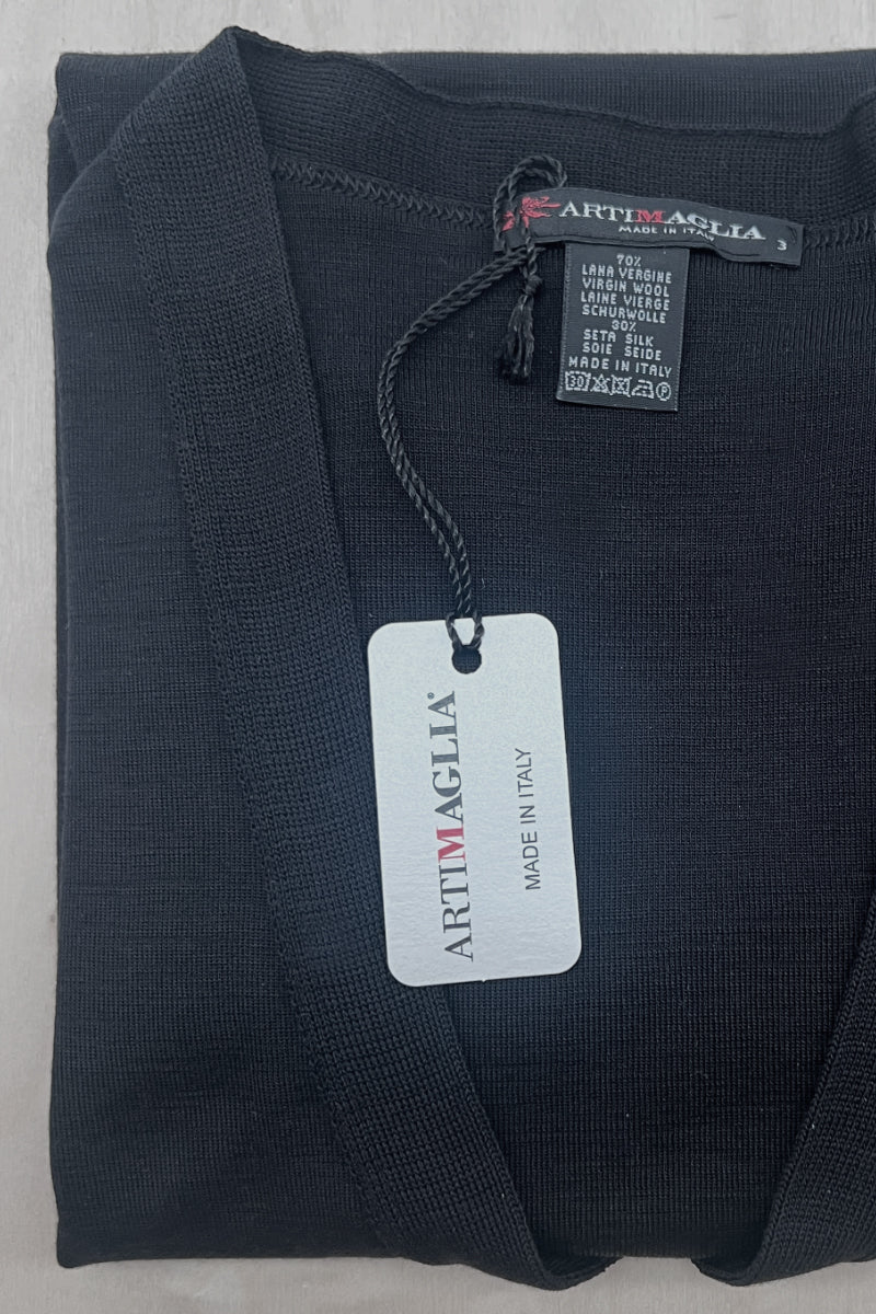 692 04 Long-sleeved V-neck - Wool Silk