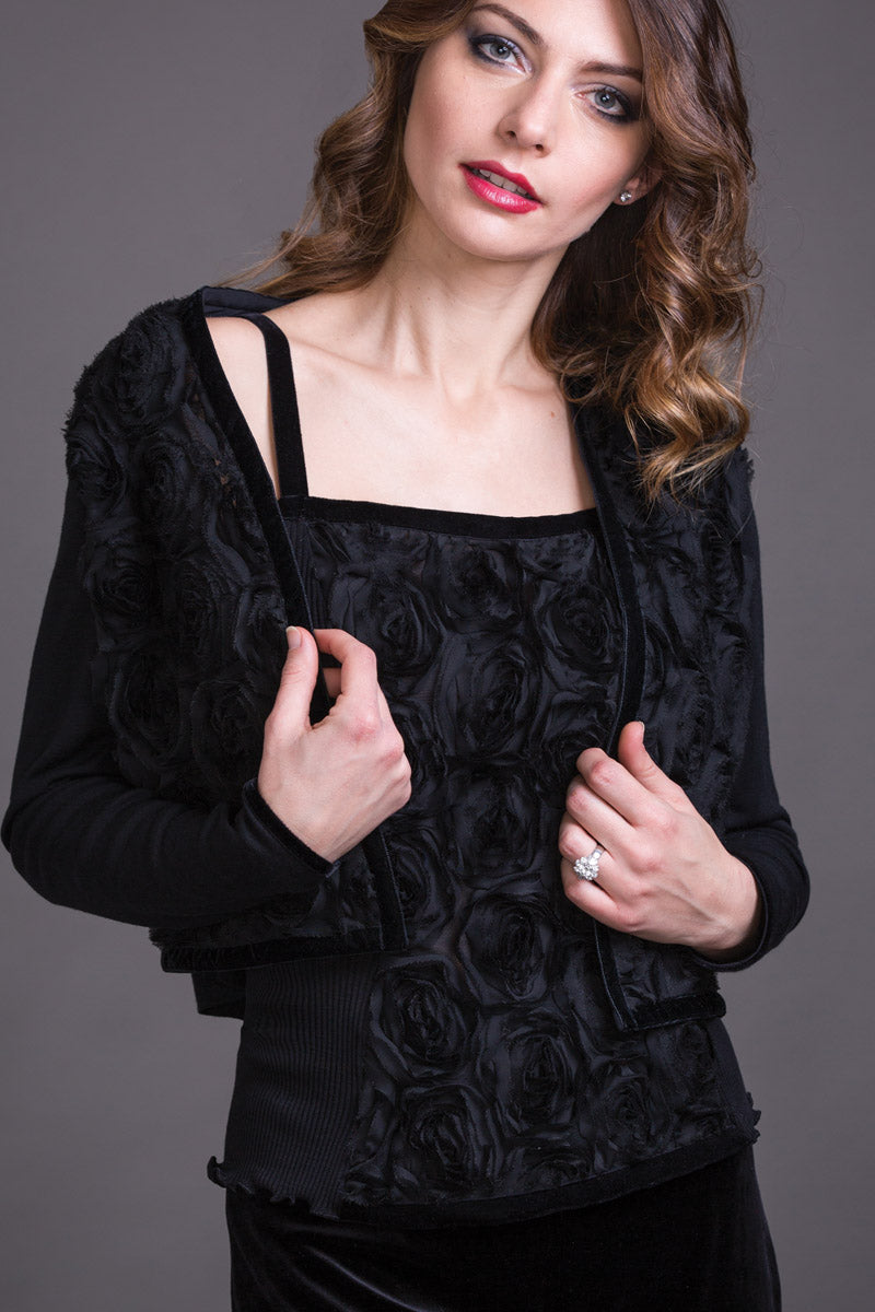 Women's tank top 701 in silk wool - Adjustable straps and ribbed back