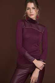 Women's under-jacket sweater 782 in merino wool and silk - Long sleeve and turtleneck
