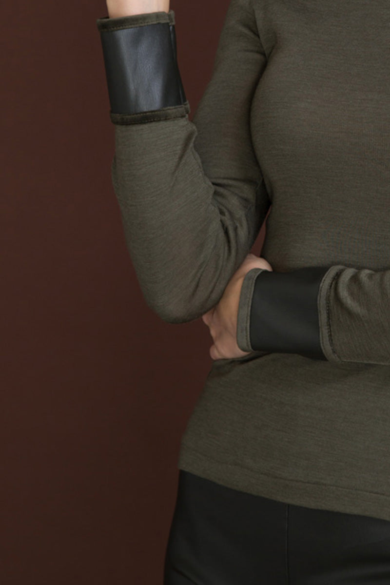 Women's under-jacket sweater 782 in merino wool and silk - Long sleeve and turtleneck