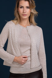 Smanicato da donna 800 in lana merino e seta - Laize morbidissima e calda con effetto lanoso
