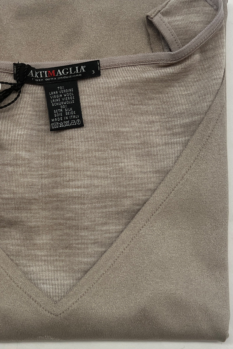 Corsetto da donna 815 in lana seta - Spalla larga e scollo a V