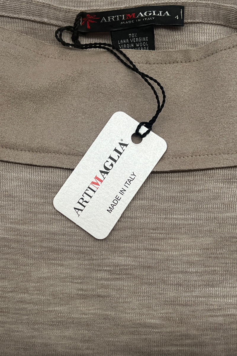 Maglia sottogiacca da donna 816 in lana seta - Manica lunga scollo a barchetta