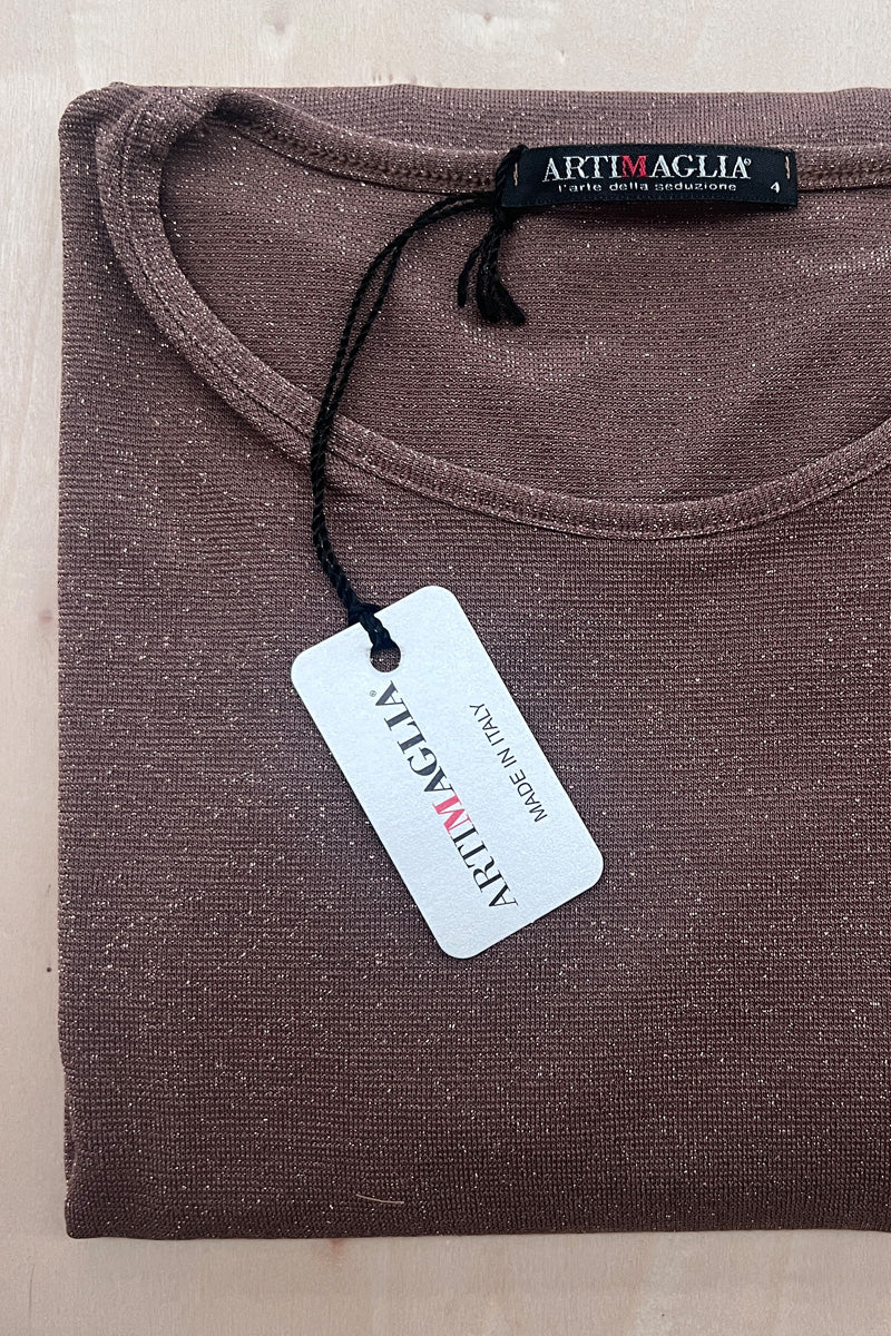 Maglia da donna 845 04 in lurex - Manica lunga girocollo