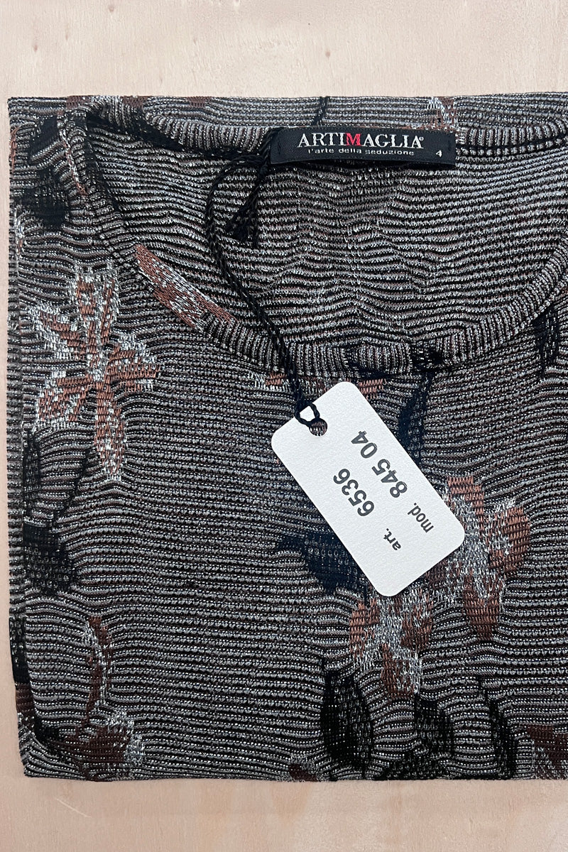 Maglia da donna 845 04 in lurex - Manica lunga girocollo