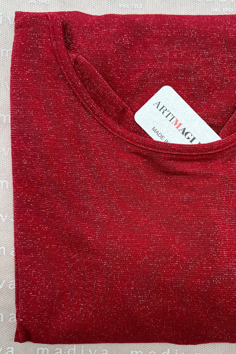 Women's sweater 774 in merino wool and silk - Long sleeve and lace detail