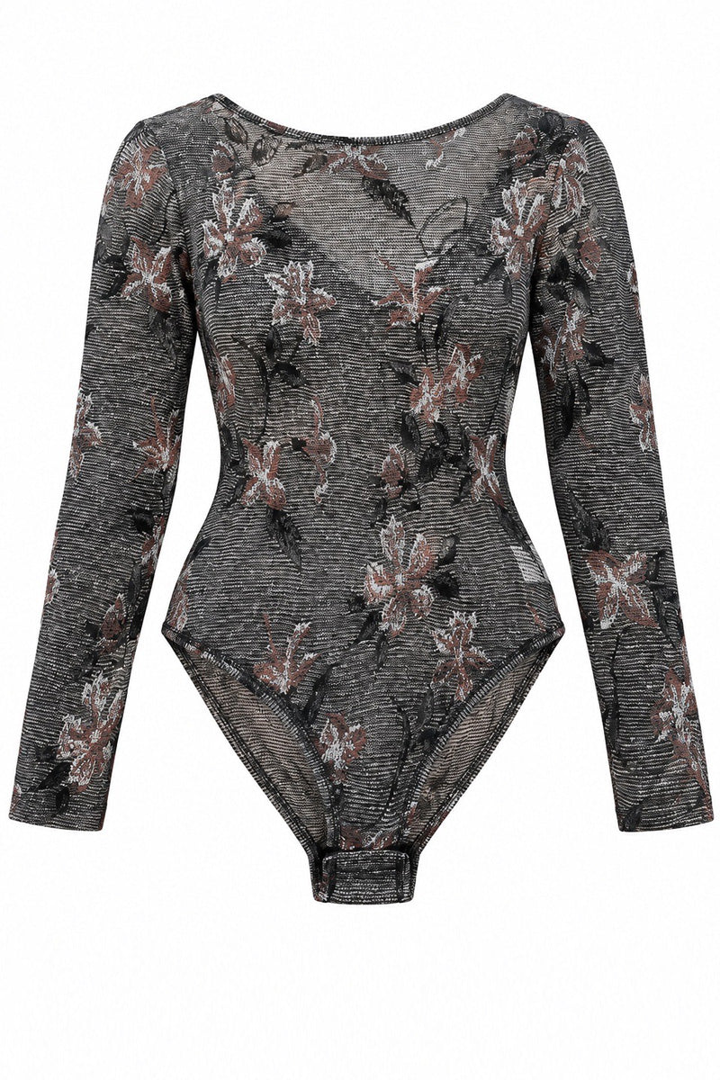 Women's sweater 774 in merino wool and silk - Long sleeve and lace detail