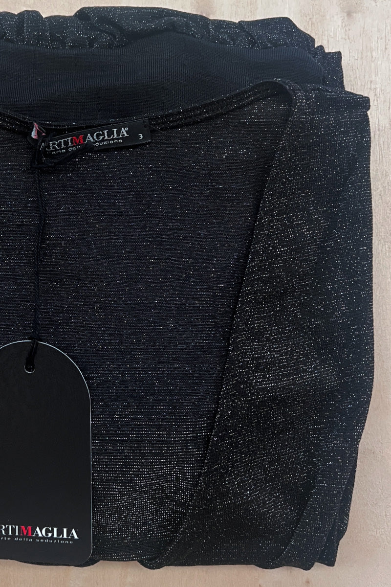 Women's sweater 774 in merino wool and silk - Long sleeve and lace detail
