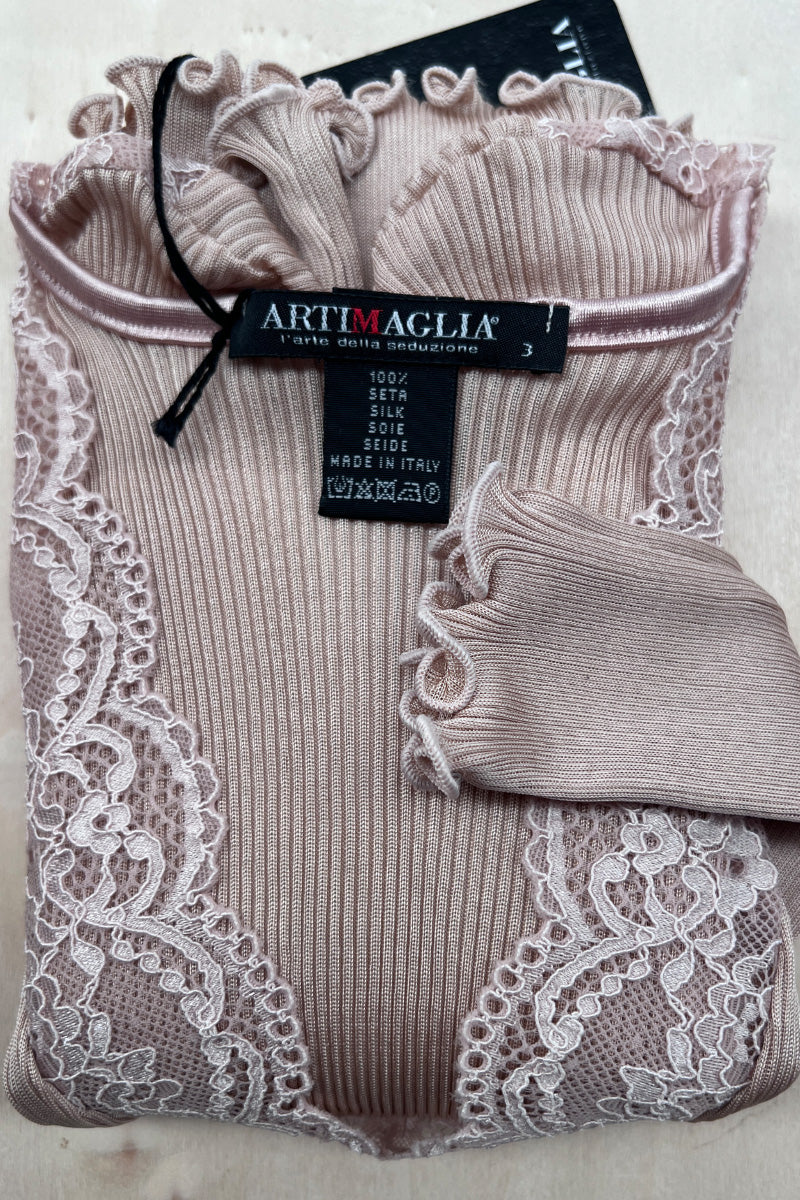 908 04 Long sleeve V-neck - 100%Silk