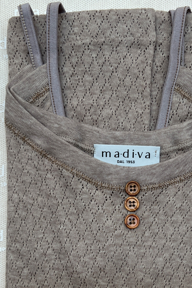 Women's tank top Corinne in textured cotton - Straps entirely made in Italy and machine washable at 30°