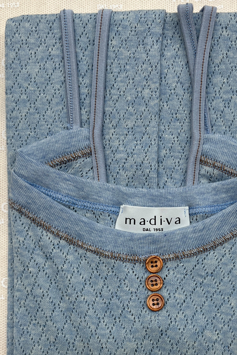 Women's tank top Corinne in textured cotton - Straps entirely made in Italy and machine washable at 30°