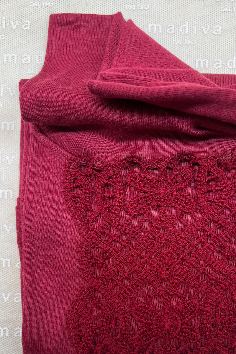 Women's Long Sleeve Turtleneck Sweater Livia・Modal Wool Turtleneck - With Crochet Effect Ruffle (Copy)