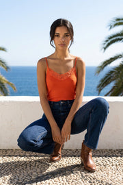 Asia Sleeveless - 100% Filoscozia® Cotton with macramé