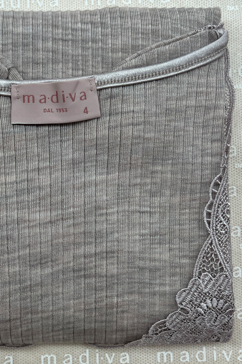 Maglia da donna Teresa・Manica in lana seta - Manica lunga e macramè raffinato