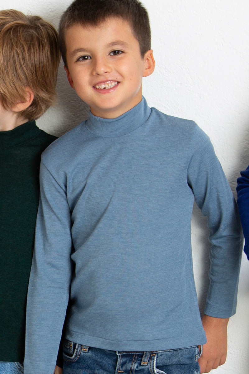 Children's turtleneck sweater Trottola in wool and silk - Gentle on the skin