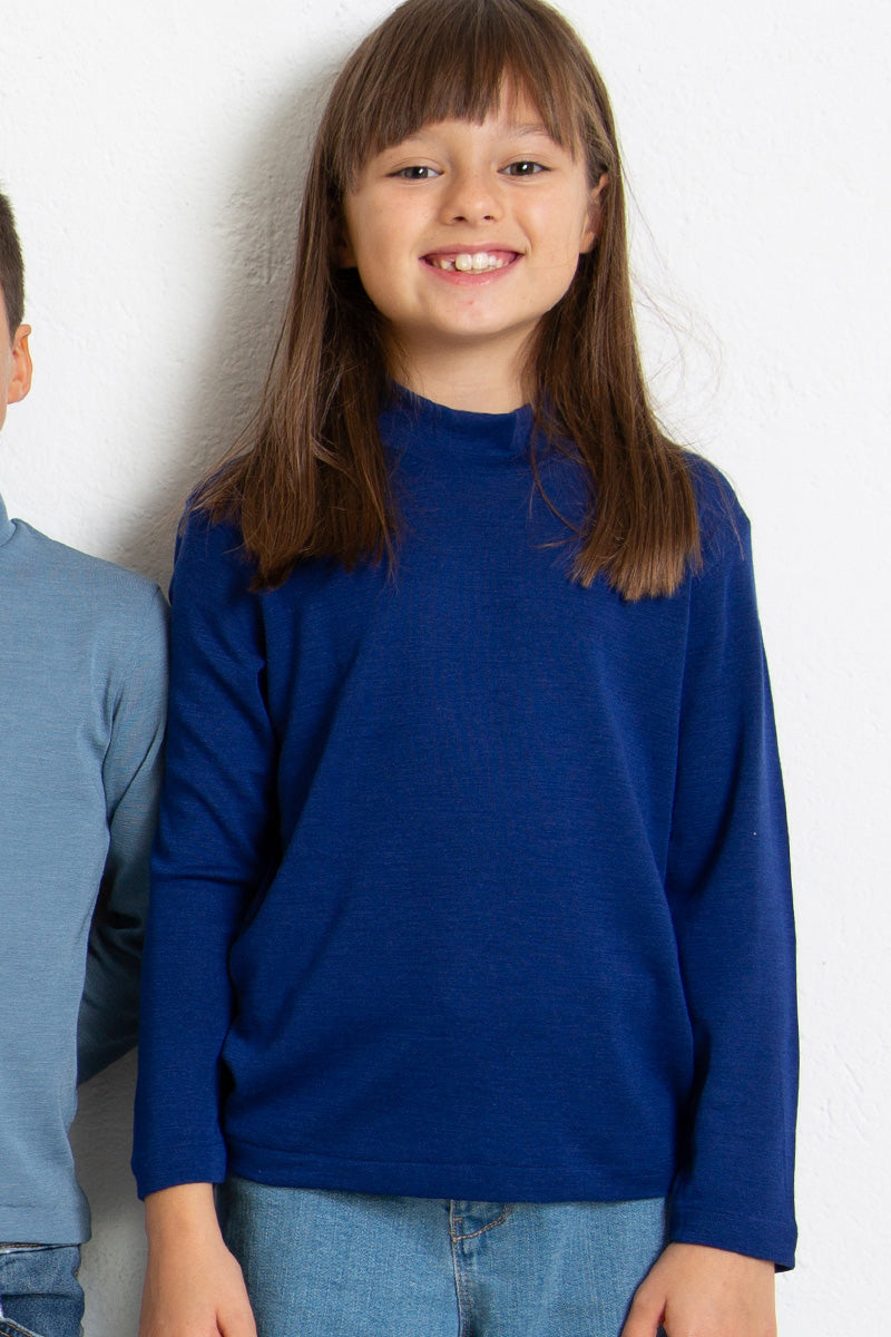 Children's turtleneck sweater Trottola in wool and silk - Gentle on the skin