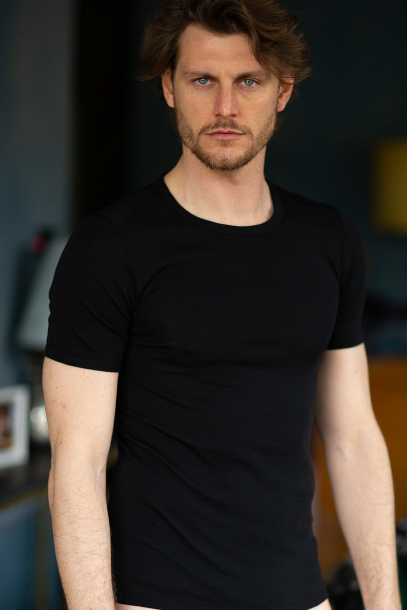 Maglietta da uomo Alghero in lana merino e seta - Irrestringibile, traspirante, isolante e caldissima