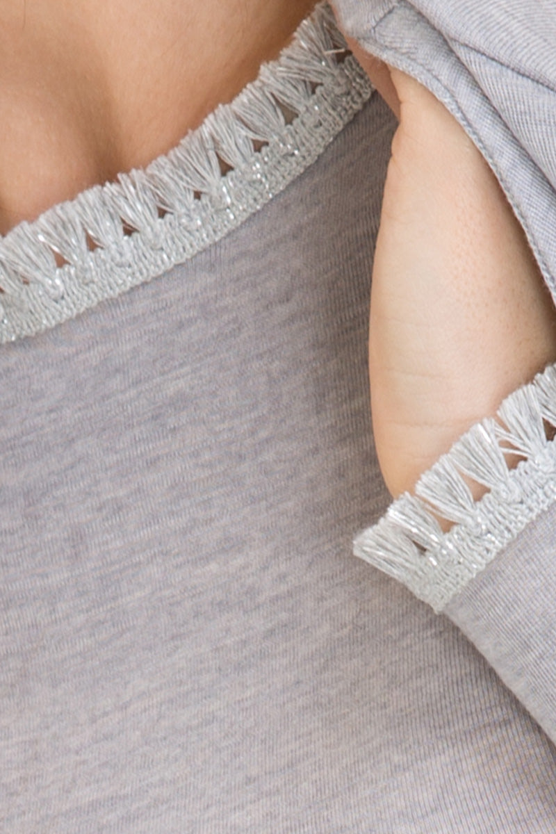 Women's sweater Aline - in silk wool - V-neck and long sleeves