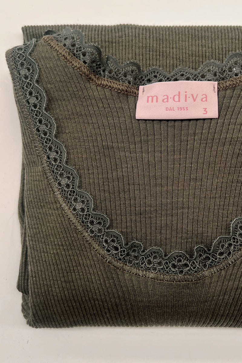 Amelie Roundneck Long Sleeve - Ribbed Tubolar Wool Silk