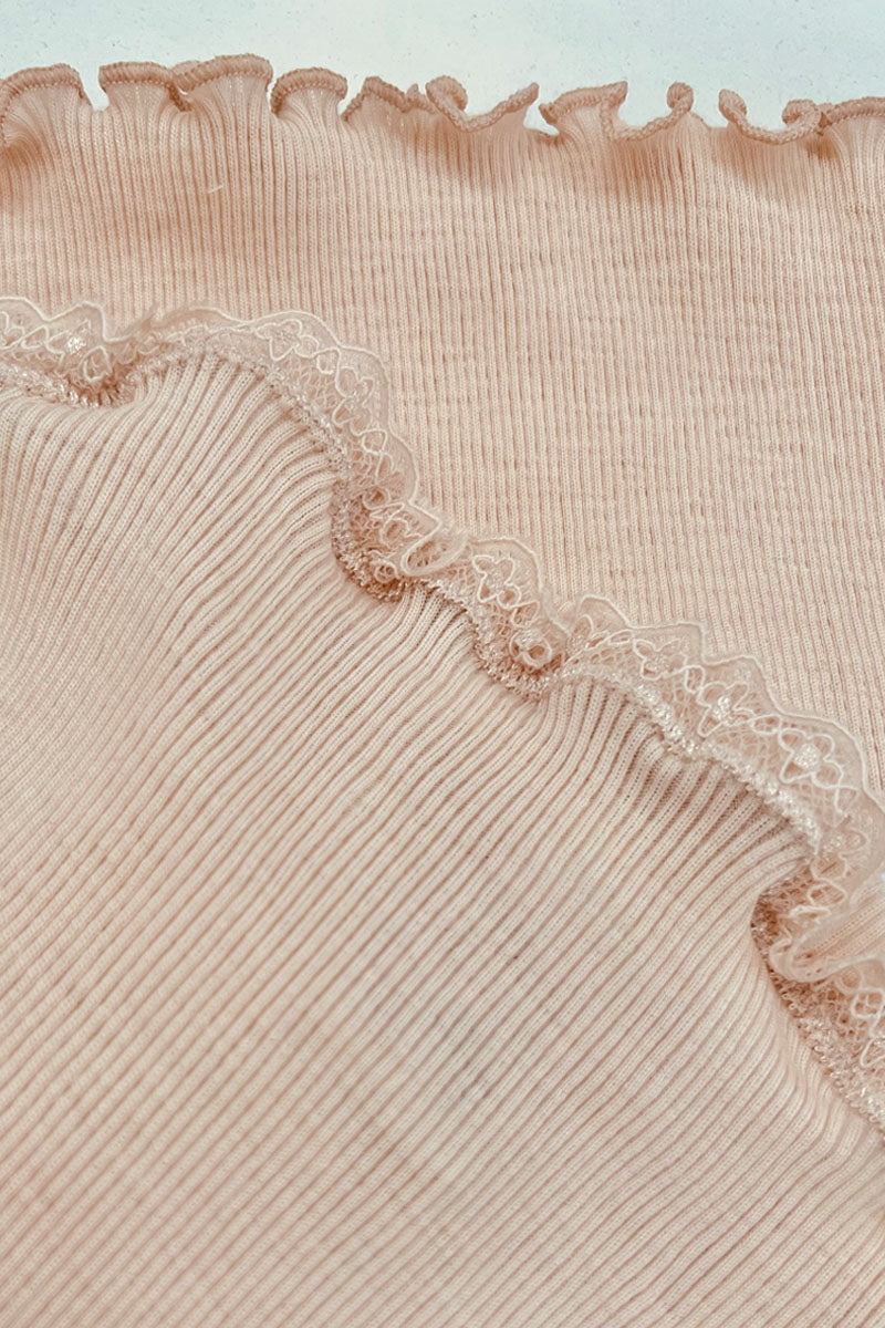 Canotta da donna Amelie in lana seta - Senza spalline e pizzetto elastico