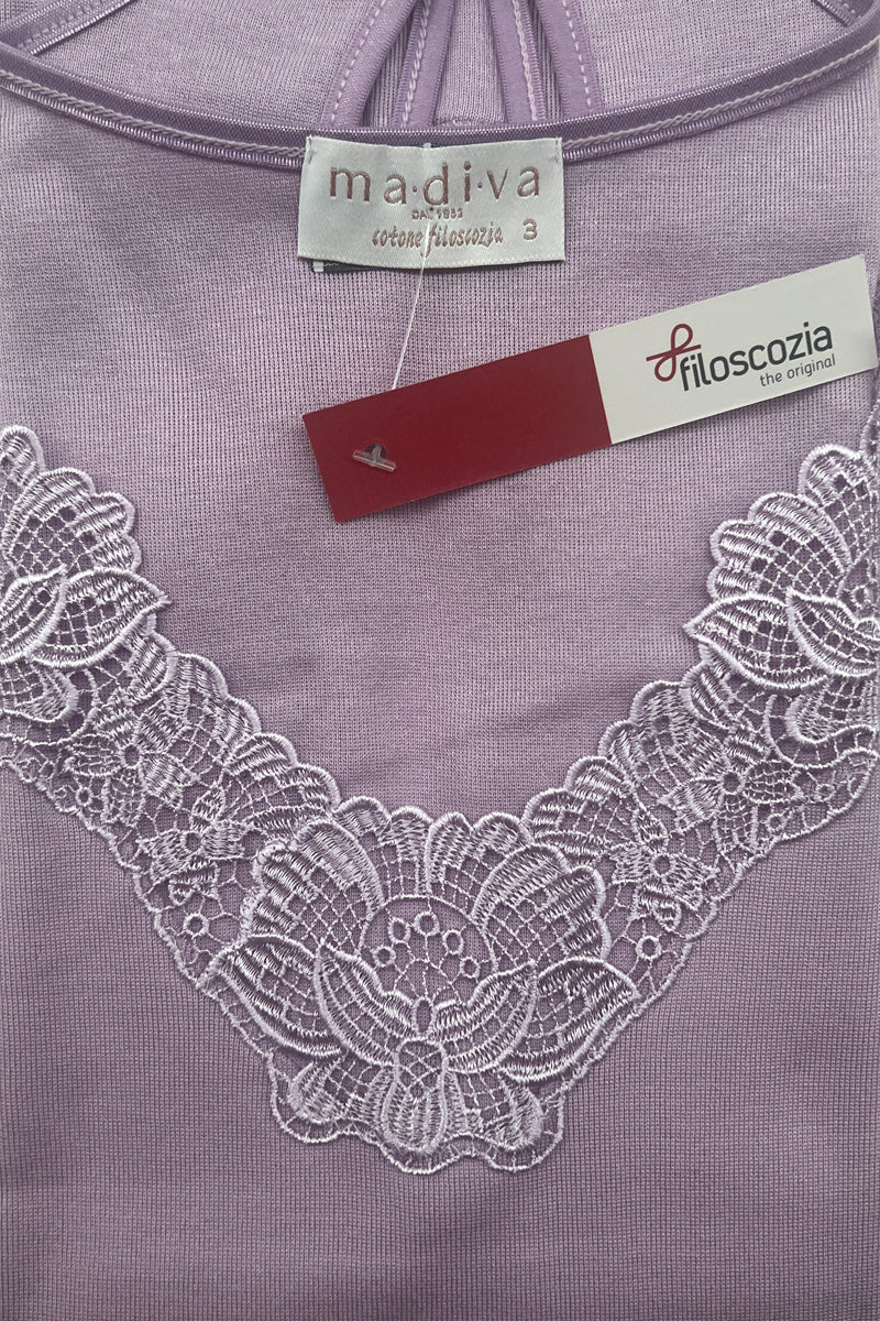 Women's Angel Cotton T-Shirt - Half Sleeve with Macramé Insert