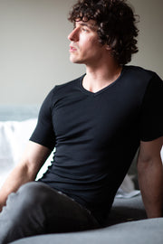 Arezzo Short Sleeve V-neck - Tubolar Wool Silk Cotton